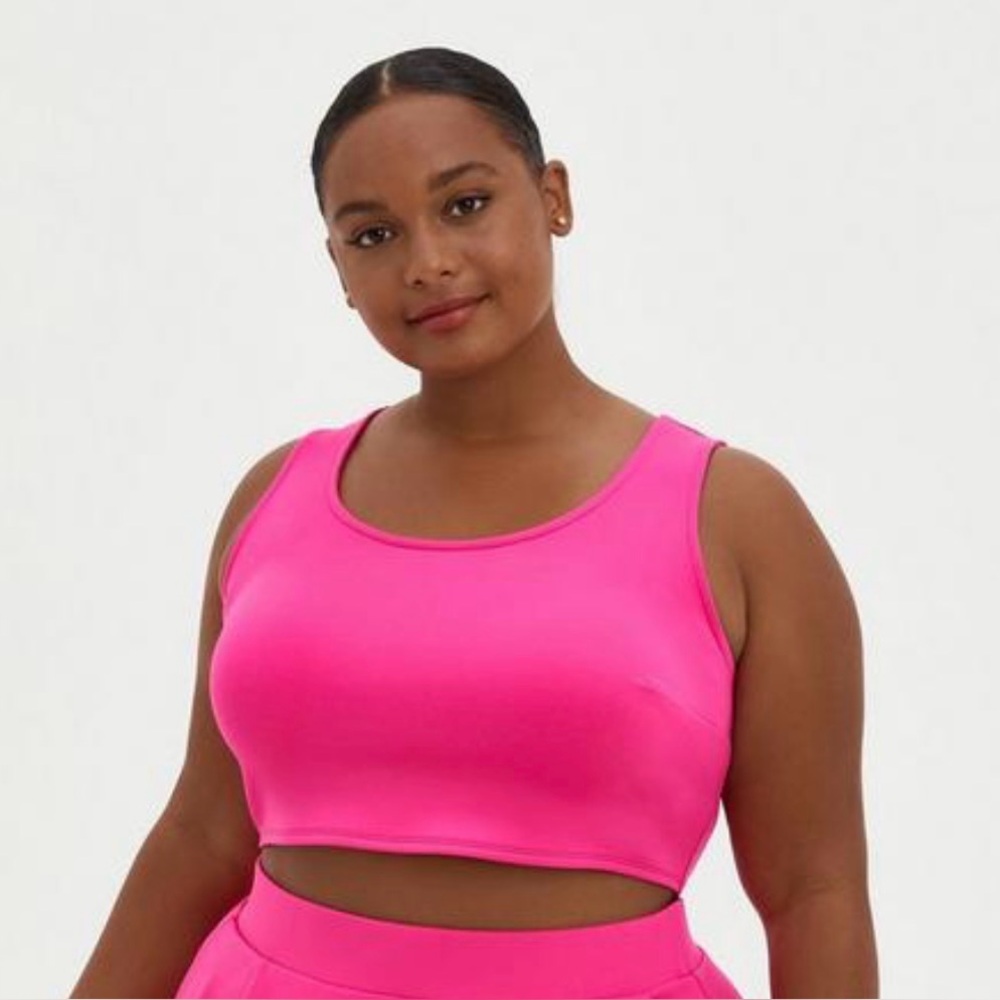 HP🎉 NWT Torrid Hot Pink Sleeveless Crop Top sz 2X